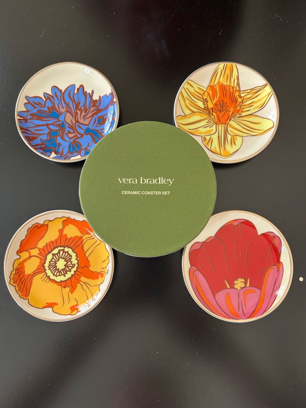 Vera Bradley Floral Ceramic Coaster Set of 4